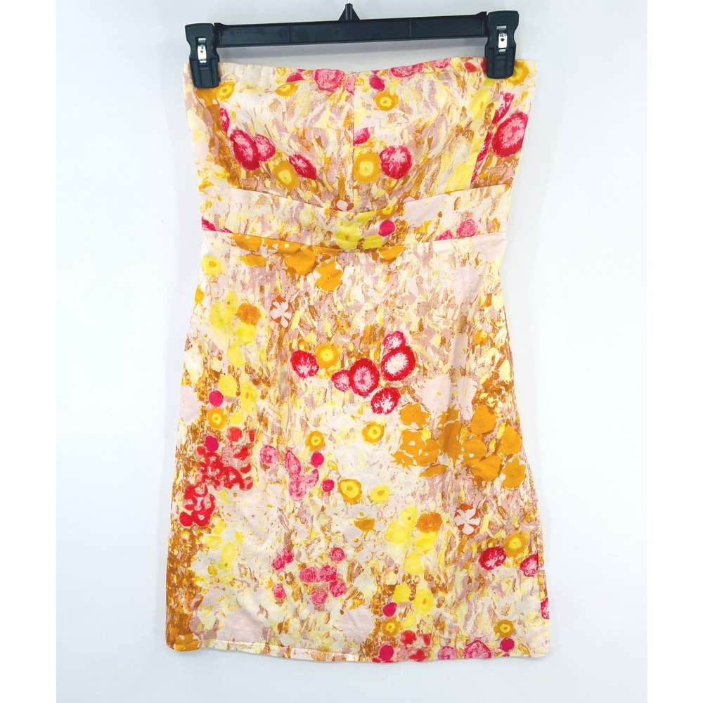 J.Crew Strapless Mini Dress Womens 4 Floral Cotton Summer Party Wedding Vacation